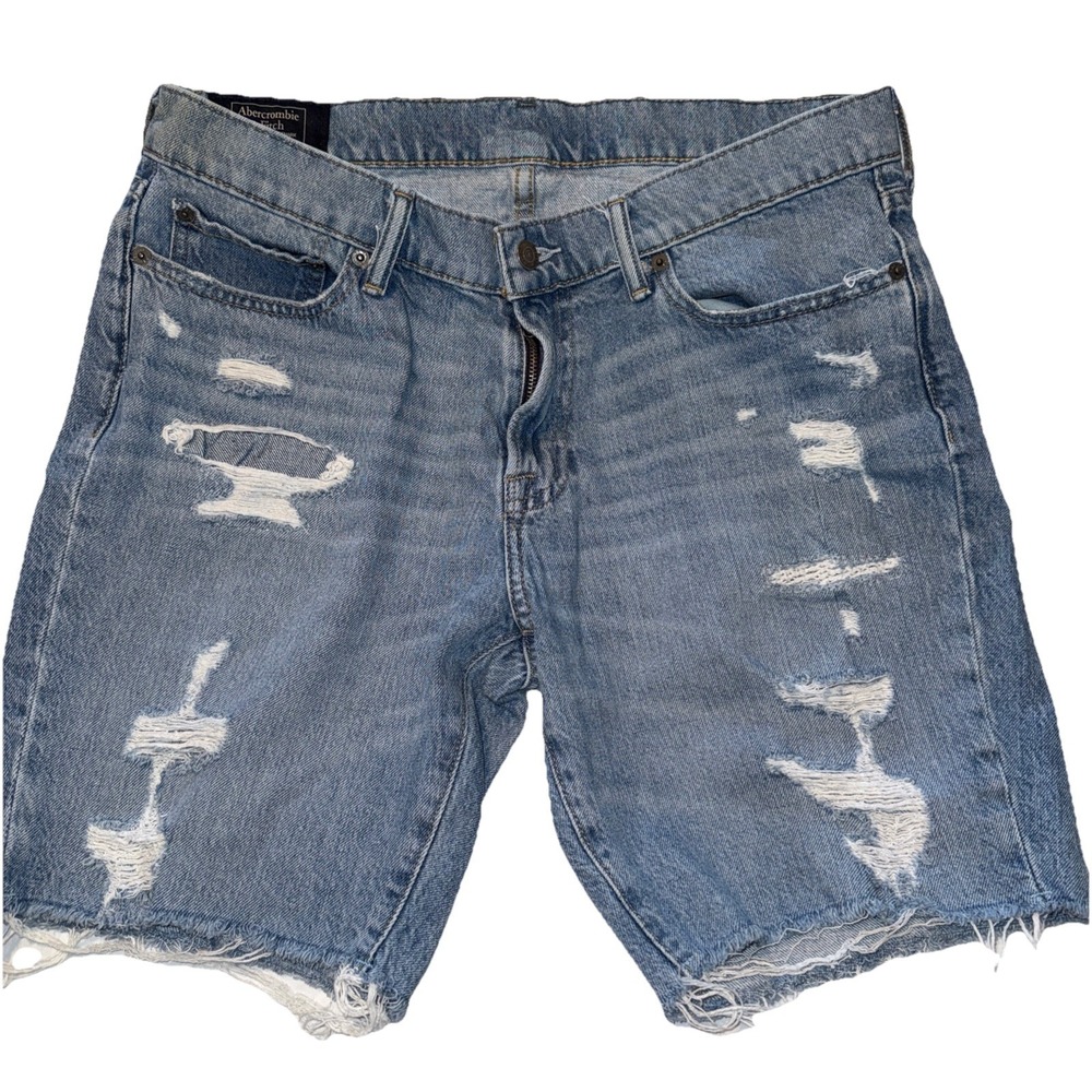Abercrombie & Fitch High Stretch Womens Distressed Denim Shorts w32